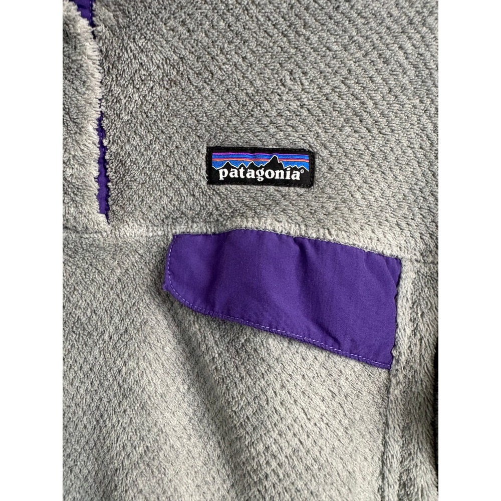 Patagonia Re-Tool Snap-T Fleece Pullover Womens Medium Grey Purple Polartec - Picture 4 of 11